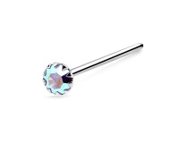 Prong Set CZ Silver Straight Nose Stud NSKA-687